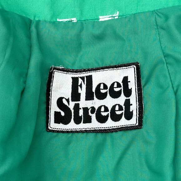 Vtg 70s Fleet Street Jacket 12/14 Kelly Green Rain Shine Trench Coat Mod Toggle - Picture 10 of 13